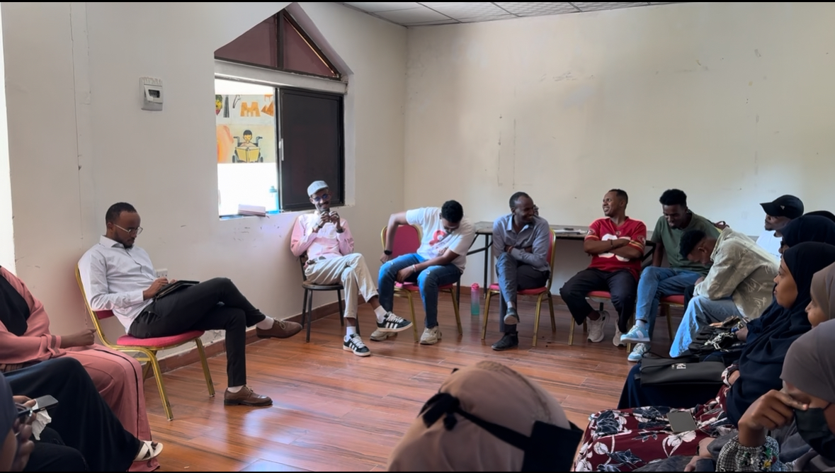 Participants and mentors in a workshop discussion circle